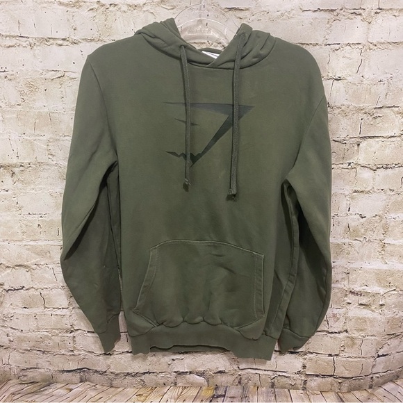Gymshark Green Sharkhead Infill Logo Hooded Sweatshirt Hoodie - Picture 1 of 5